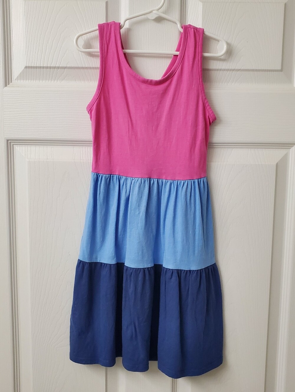 Vineyard Vines Girls' Colorblock Pink, Light Blue & Navy Tiered Dress SZ 4T & XS
